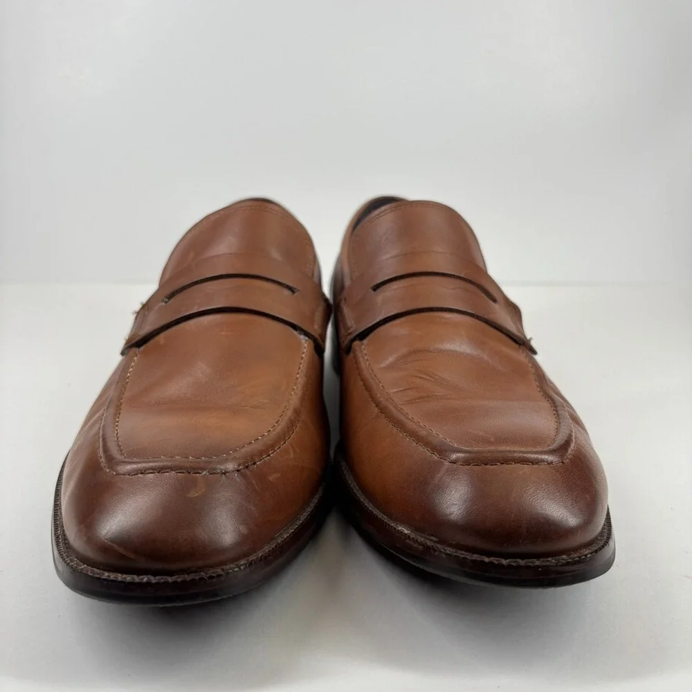 Cole‎ Haan Warner Grand Men's US 12M British Tan Leather Penny Loafers C29038